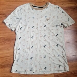 Guess Cream and Black Patterned Tee